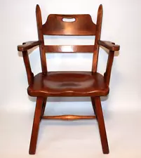 Stunning CUSHMAN Vintage Armchair by HERMAN DE VRIES, Solid Maple, Arts & Crafts