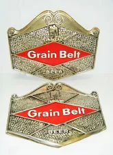 (2) Vintage Grain Belt Beer Gold And Silver Signs