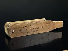 C35 Vtg No 102 M L Lynch's World Champion Wood Turkey Box Call for Hen & Gobbler