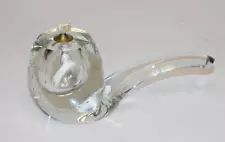 ART GLASS OIL BURNER PIPE SHAPED CLEAR WITH BUBBLES