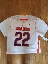 Syracuse Orange Lacrosse Jersey Team Mens Large White Nike NCAA #22 Powel Gait