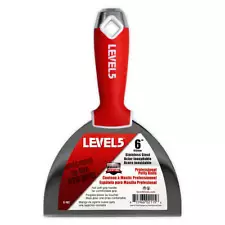 6" Drywall Joint Knife - Stainless Steel w/ Soft Grip Handle | LEVEL5 | 5-142