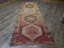 Turkish Vintage Rug,Village Handmade Geometric Tribalconcept Hereke Rug 4x13.2