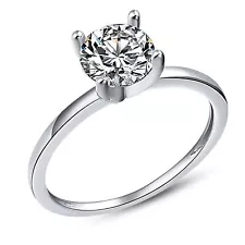 Solitaire 1.50 Ct Engagement Ring for Women Promise Ring for Her Cubic Zircon...