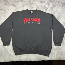 Thrasher Magazine Sweatshirt Mens Large Black Logo Skateboarding