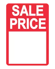 Bright Red On Roll Sale Price Stickers / Labels For Use With Thermal Printers