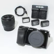 New ListingGood Sony Alpha a6000 24.3MP Digital Camera & FE 1.8/50mm Lens Low Shutter Count