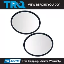 TRQ 8.5" Round Convex Steel Mirror Pair Black Center Stud w/ Mounting Bracket