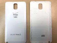 Battery Back Door Cover For Samsung Galaxy Note 3 White w/ Verizon Logo