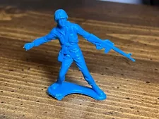 Vintage Blue Plastic Army Man M-16 / Hand Grenade