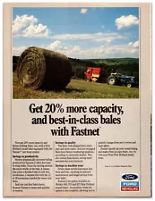 1990s New Holland Round Balers & Ford Tractors - Original Print Advertisement