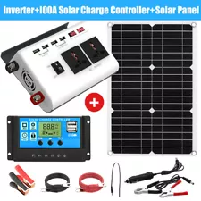 3000Watt Complete Solar Panel Kit Power Inverter Generator 100A Home Grid System