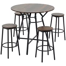 High Top Table and Chairs for 4 Dining Room Bar Set for Apartment Pub & Kitchen