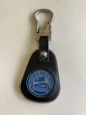 VOLVO Cars Black Leather Export Sales Keychain Keyring Netherlands 90's Vintage