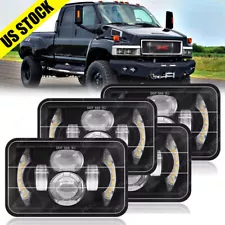 4PCS For GMC C4500 C5500 Topkick 2003-2009 DOT 4x6" LED Headlights Hi/Lo Beam H4