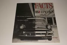 1954 Lincoln Facts Factory Sales Brochure, Original