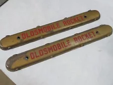 1949-1950 Oldsmobile 88 98 V8 'Oldsmobile Rocket' Valve Cover Plug Wire Plates