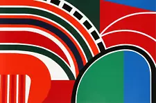 Jean Dewasne, Untitled 4 (Colorful Arches), Screenprint on Glossy Stock, signed