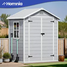 6.2x3.4' FT Outdoor Patio Storage Shed Plastic Resin Garden Tools House w/ Floor