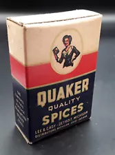 Vintage Quaker Dill Seed Food/Spice Cooking Tin / Box SEALED HW