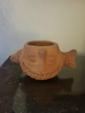 Mexican Folkart Clay Planter..taller Manos Q Ven