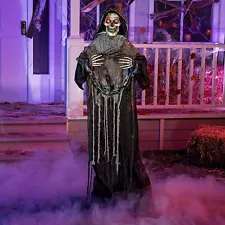 67" Halloween Animatronics Grim Reaper w Chains Animatronic Halloween Decor