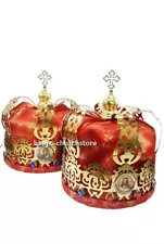 Orthodox Wedding Crown for Religious Ceremonies Christian Marriages 9.44"