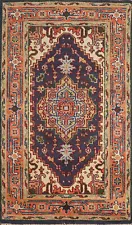 Artisanal Beauty Hand-Knotted Heriz Serapi Indian Wool Carpet 3x5 ft