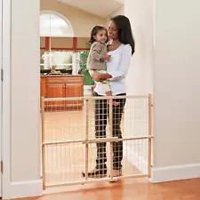 31"-50", Natural,Position & Lock Tall & Wide Adjustable Gate