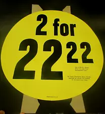 1959 - (FIRESTONE) 2 for 22.22 - TIRE SALE - INSIDE TIRE SIGN - ORIGINAL