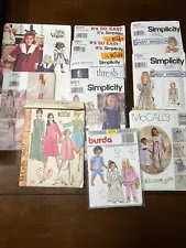 Cool Vintage Pattern Lot (10) UNCUT, Little Vogue, Simplicity, McCalls, Burda