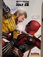 Deadpool and Wolverine Movie Poster Cast Signed Hugh Jackman Ryan Reynolds RARE