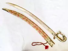 Handcrafted Rajput Wedding Sword with White sheath 35 inches