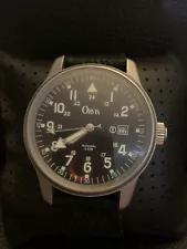 Men’s Orvis Automatic Military Field Watch Silver Stainless 21 Jewel Great Cond