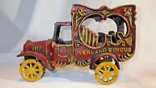 Vintage Cast Iron OVERLAND CIRCUS Cage Truck Vehicle Toy Decor - Reproduction