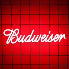 LED Budweiser Neon Sign, Dimmable USB Bar Decor for Man Cave,Home Bar,Club,Party