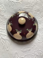 Boston Warehouse Ceramic Domed Purple Decorative 7" Garlic Keeper 2001 Vintage!