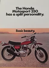 1971 Honda Motosport SL350 Motorcycle Magazine Print Ad