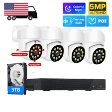 PoE CCTV Security Camera System Outdoor Home 5MP PTZ IP Camera Auto Track Kit