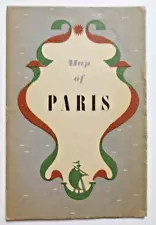 Vintage Paris, France 1948 16x12 POCKET MAP OF PARIS & PARIS METRO