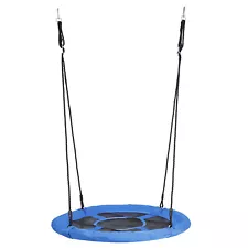 40'' Blue Saucer Tree Swing Set Adjustable Height for Children Playground