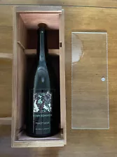 3.0L Double Magnum Etched/Hand Painted Empty Wine Bottle with Wooden Case