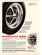 1965 MAGNUM 500 CUSTOM WHEEL ~ ORIGINAL MOTOR WHEEL CORP AD