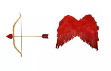 Child Cupid Bow Cupids Arrow Angel Red Wings Valentines Day Costume Accessory