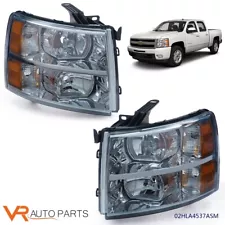 Smoked Headlight Lamps Amber Corner Fit For 2007-2014 Chevrolet Silverado (For: More than one vehicle)