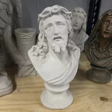 Jesus statue bust | Solid concrete garden decor memorial sculpture religious