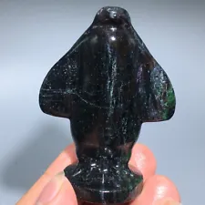 81g Natural Crystal.RUBY ZOISITE.Hand-carved.Exquisite penguin Animal statues20