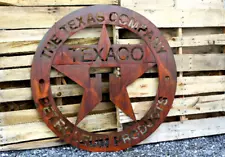 Rusty Patina Texaco Gas Station Garage Sign Man Cave / Vintage Gas