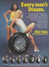 1980 Pro-Trac Tire Ad Racing Profile Vintage Magazine Advertisement Sexy Girls