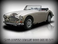 1966 Austin Healey 3000 MK III BJ8 NEW Metal Sign: Pristine Restoration!